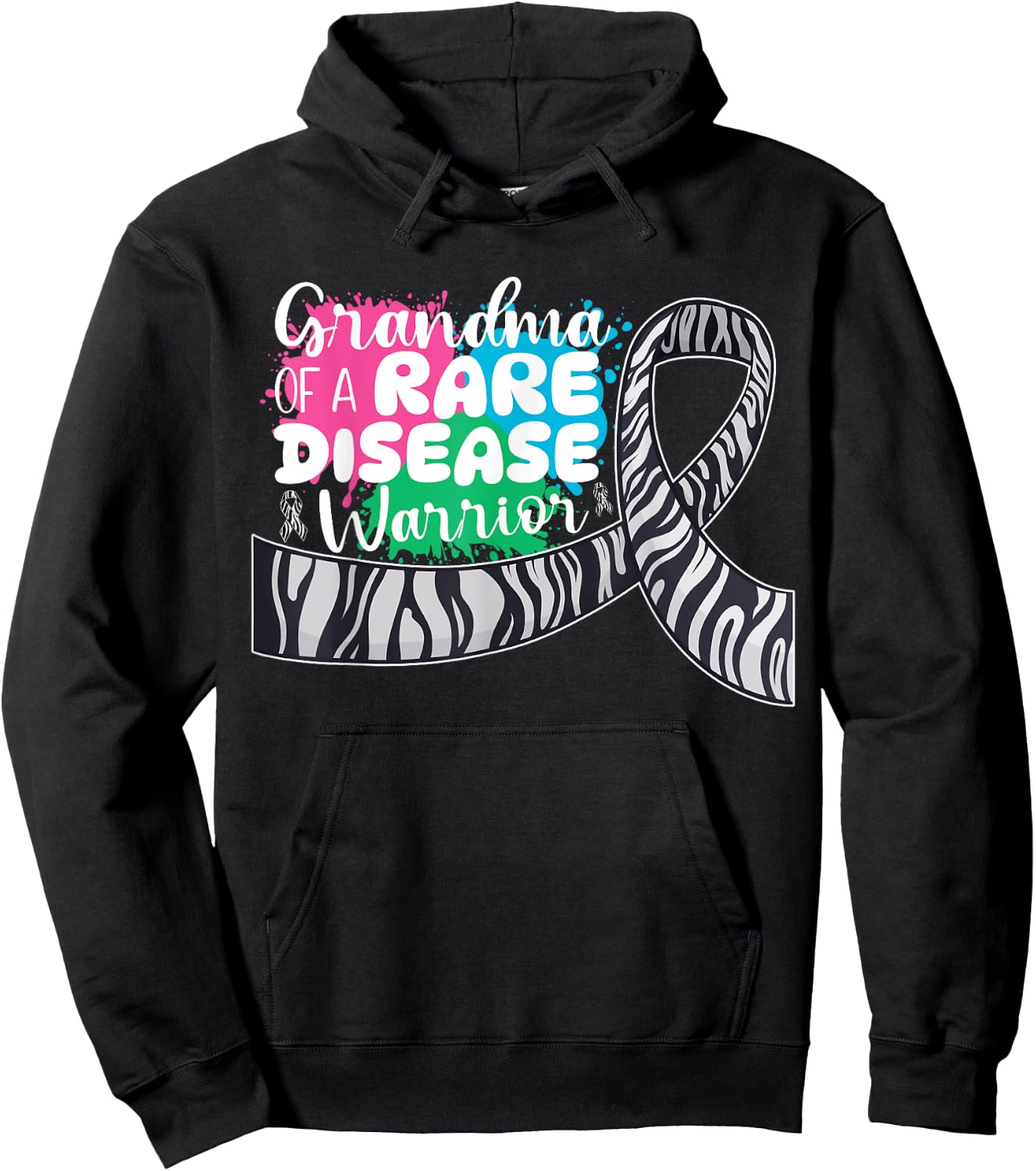 Grandma Of A Rare Disease Warrior Rare Disease Awareness Hoodie - Hoodie | Black