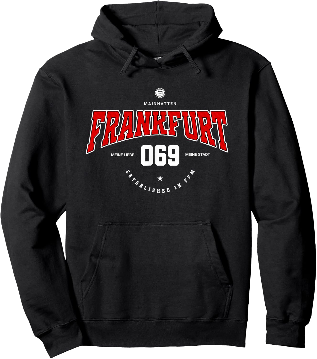 Frankfurt City Heimat 069 Mainhatten Fan Hoodie - Hoodie | Black