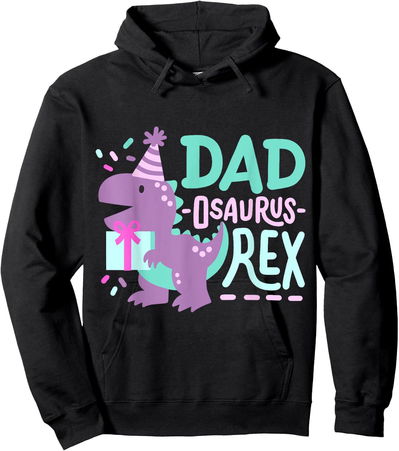Dinosaur Birthday Dad Osaurus T Rex Family Matching Party Hoodie - Hoodie | Black