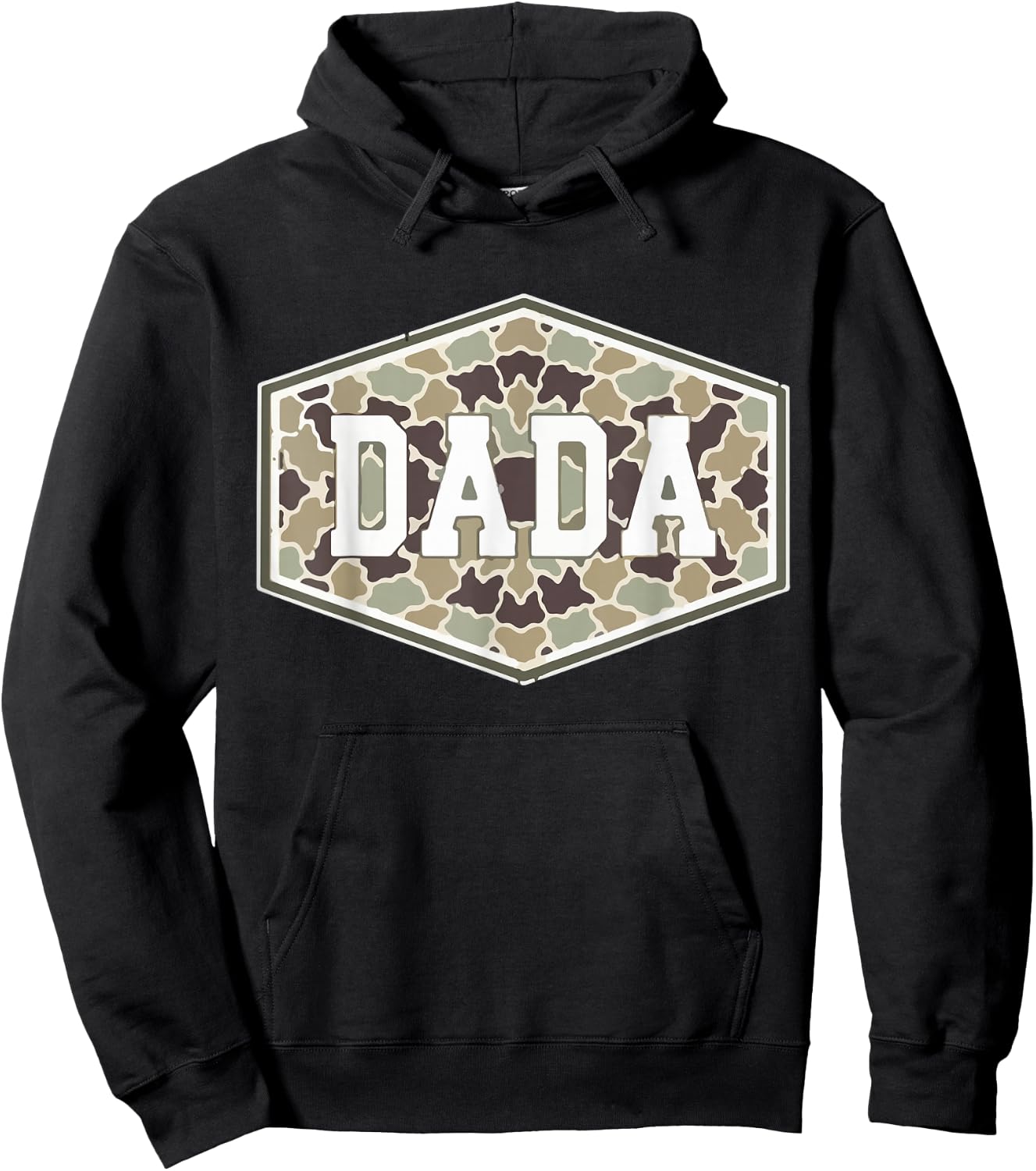 Vintage Camouflage Dada Fatherhood Camo Family Fathers Day Hoodie - Hoodie | Black