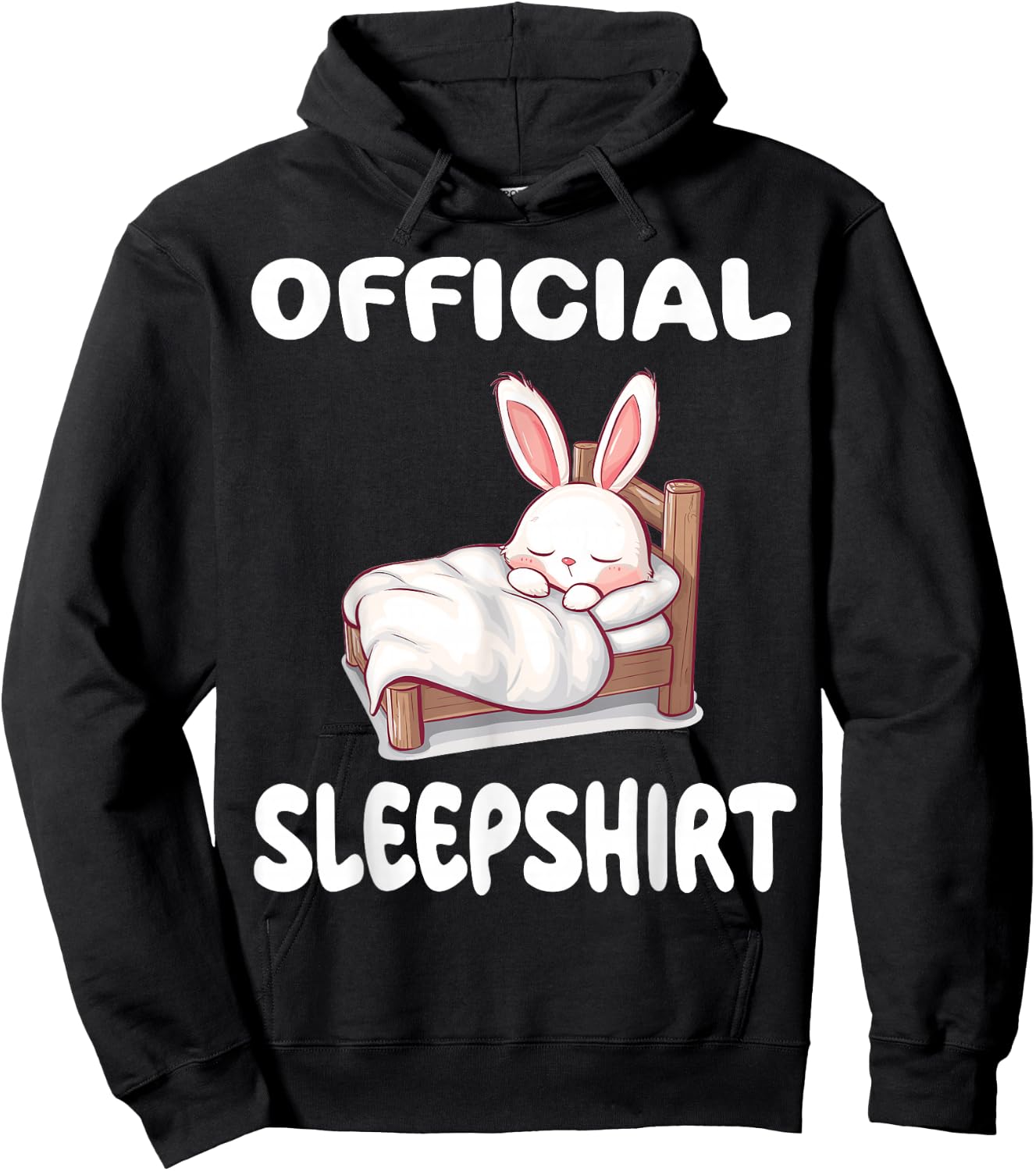 Bunny Rabbit Official Sleepshirt Pajamas Nightgown Hoodie - Hoodie | Black