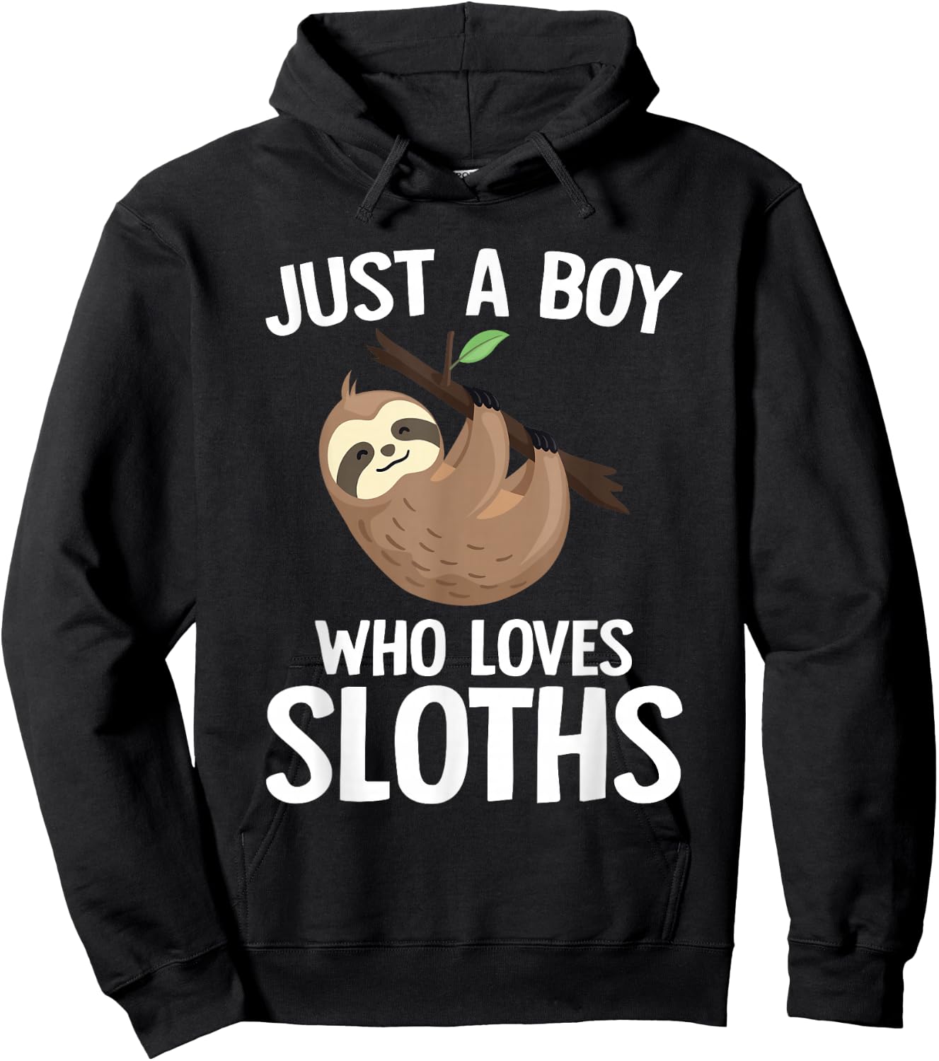 Just A Boy Who Loves Sloths Boys Toddler Sloth Lover Hoodie - Hoodie | Black