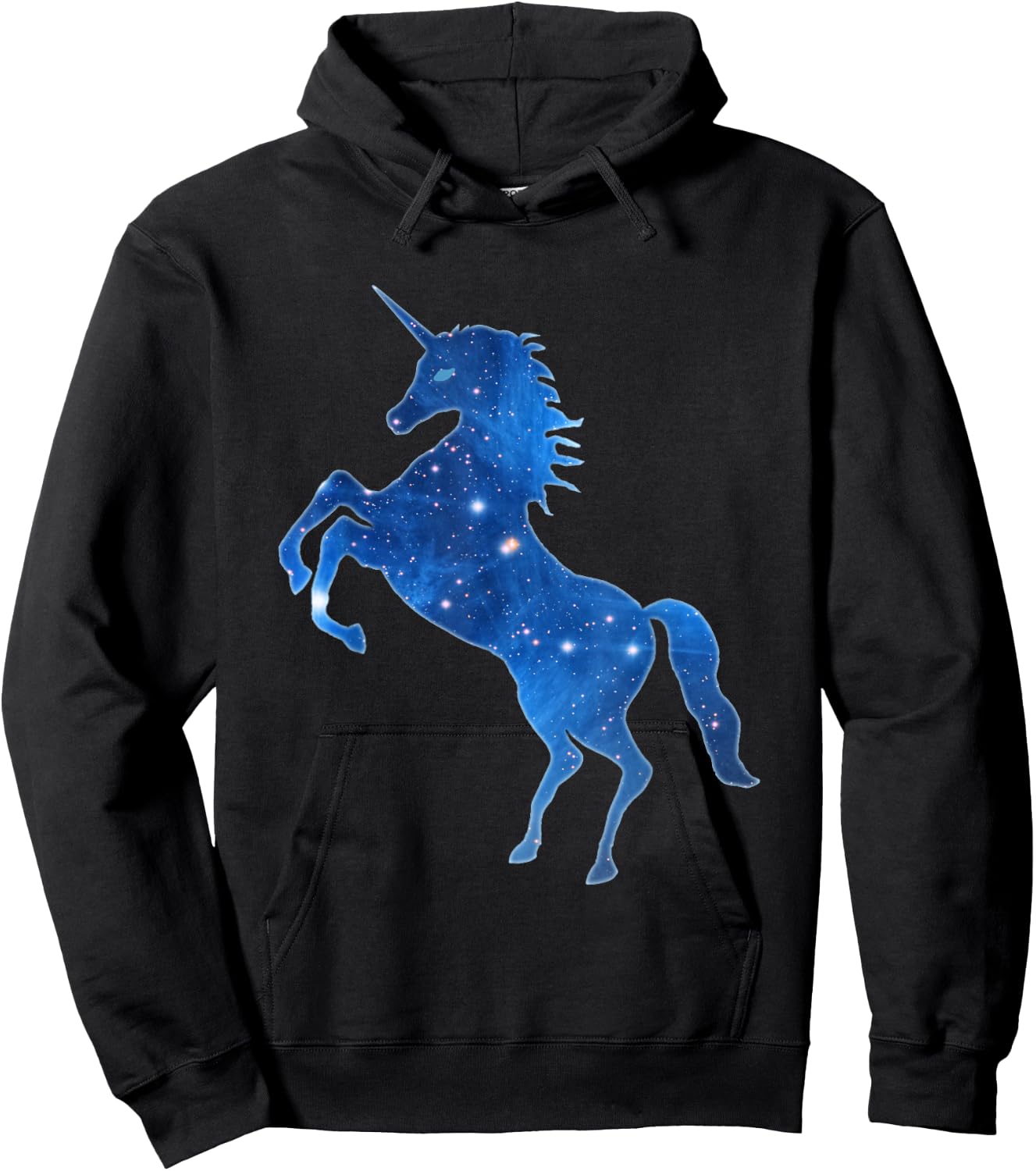 Mythical Beasts Einhorn in Dunkelblauem Plejaden Sternbild , Damen, -Kinder & -Erwachsene, Kurzarm, Klein, Blue, EU S, Klassisch, Polyester Hoodie - Hoodie | Black