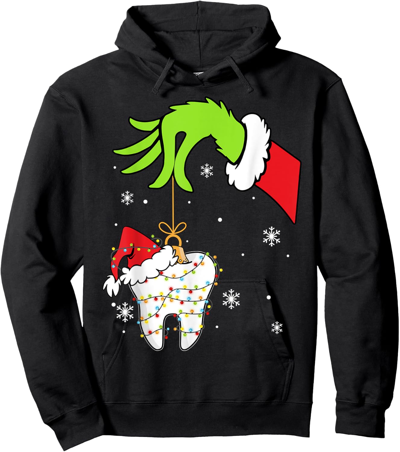 Christmas To-oth Dentist Dental Assistant Teeth Pajamas Xmas Hoodie - Hoodie | Black