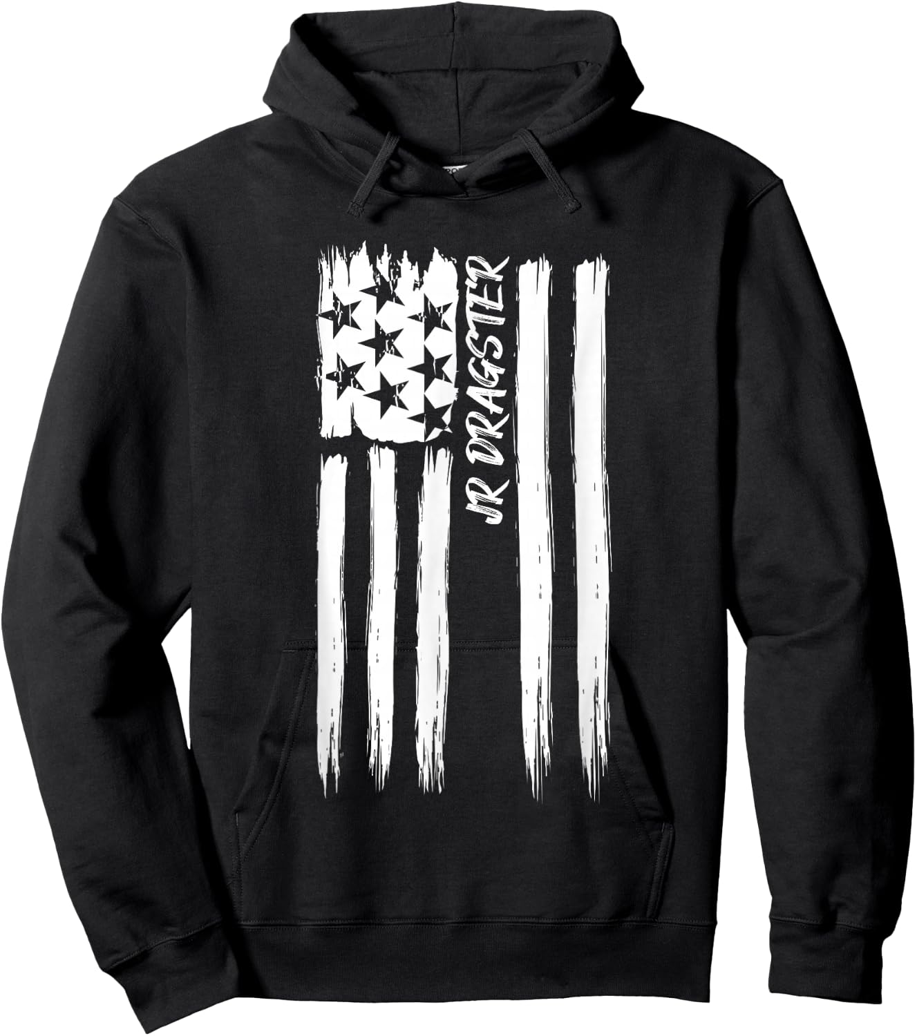Jr Dragster Flag Racing Patriotic USA American Car Race Fan Hoodie - Hoodie | Black