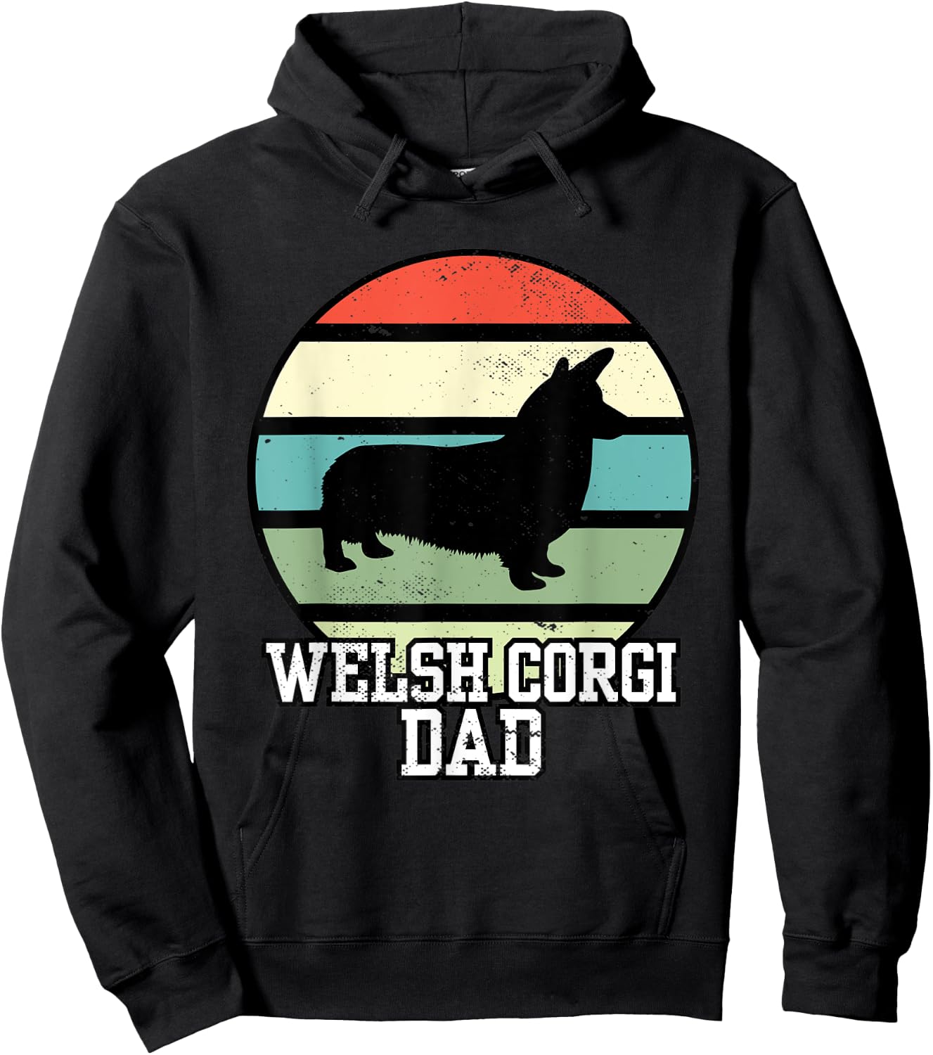Welsh Corgi Dad I Retro Corgi Dad Hoodie - Hoodie | Black