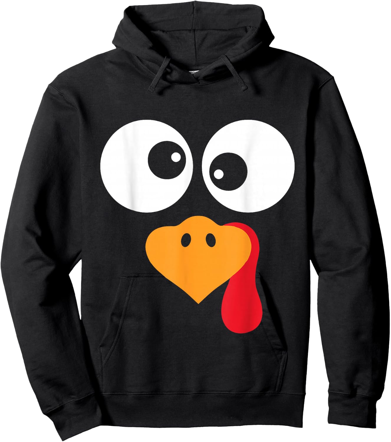 Thanksgiving Funny Turkey Face Costume Outfit Boys Kids Hoodie - Hoodie | Black