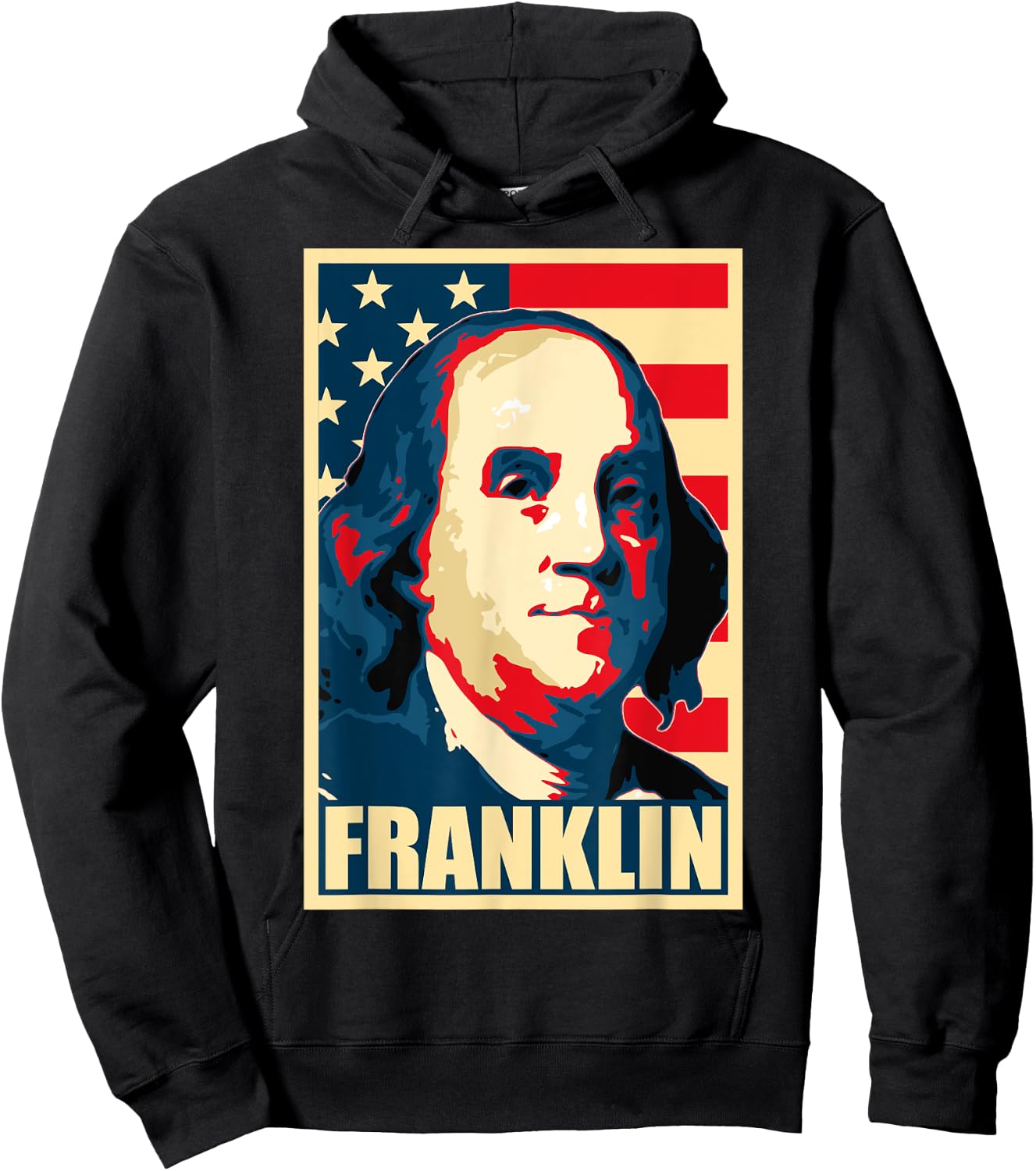 Ben Franklin Propaganda Poster Style Hoodie - Hoodie | Black