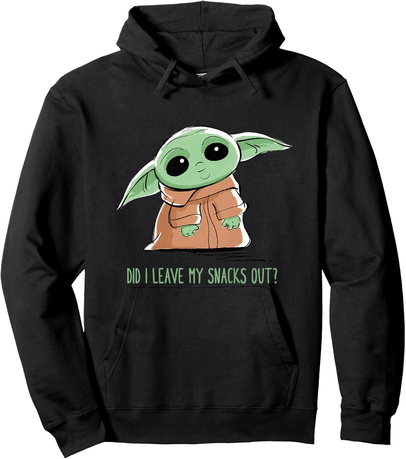 Kids The Mandalorian Grogu Snacks Meme Hoodie - Hoodie | Black