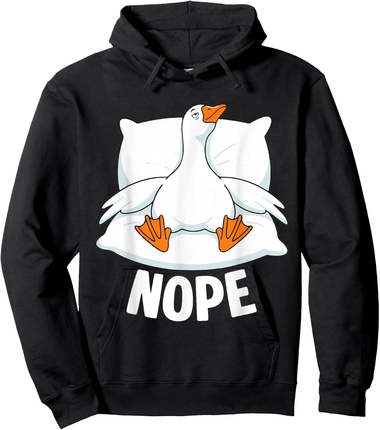 Funny Tired Nope Goose Pajama Humor Design Hoodie - Hoodie | Black