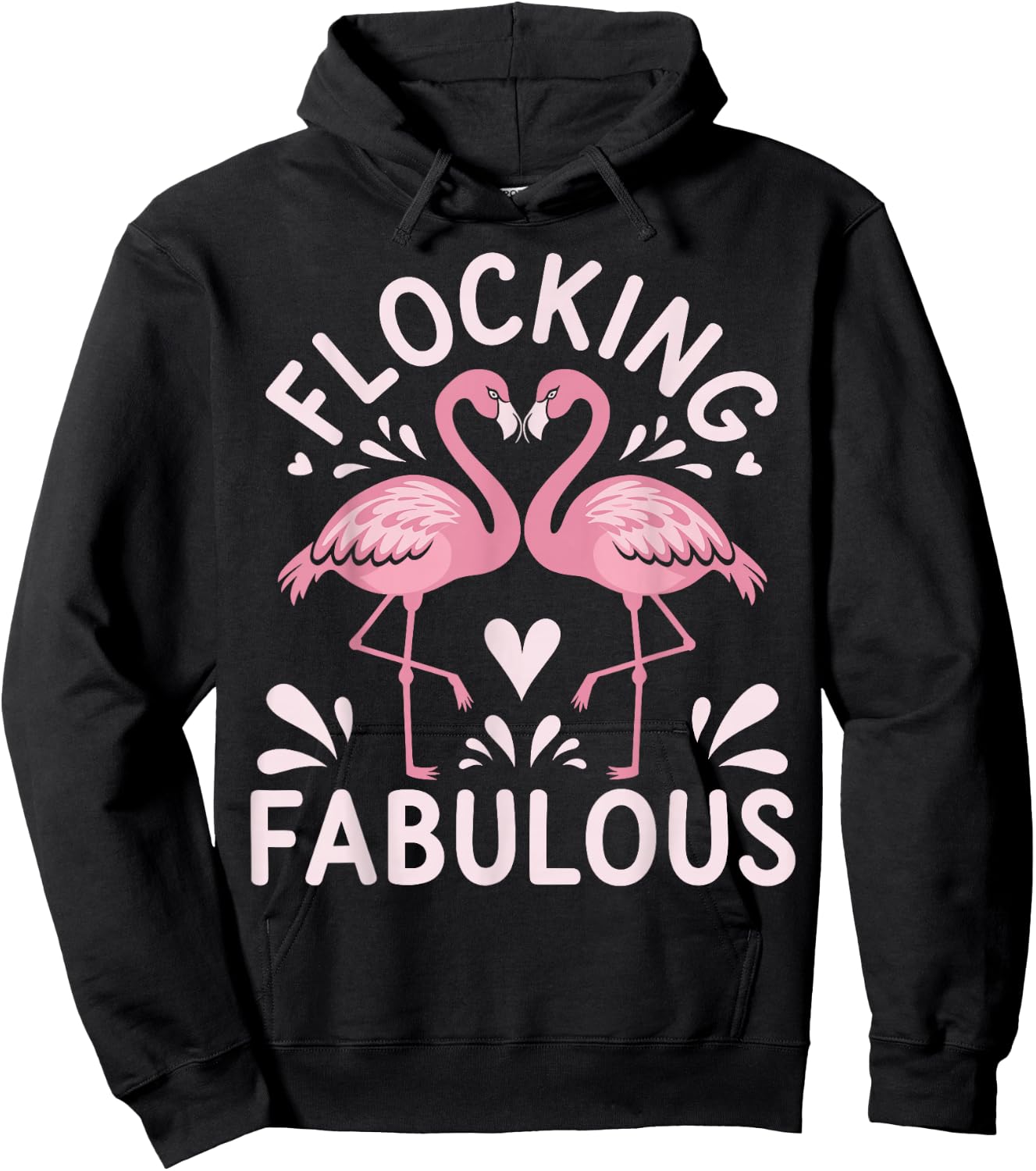 Flocking Fabulous Flamingo Hoodie - Hoodie | Black