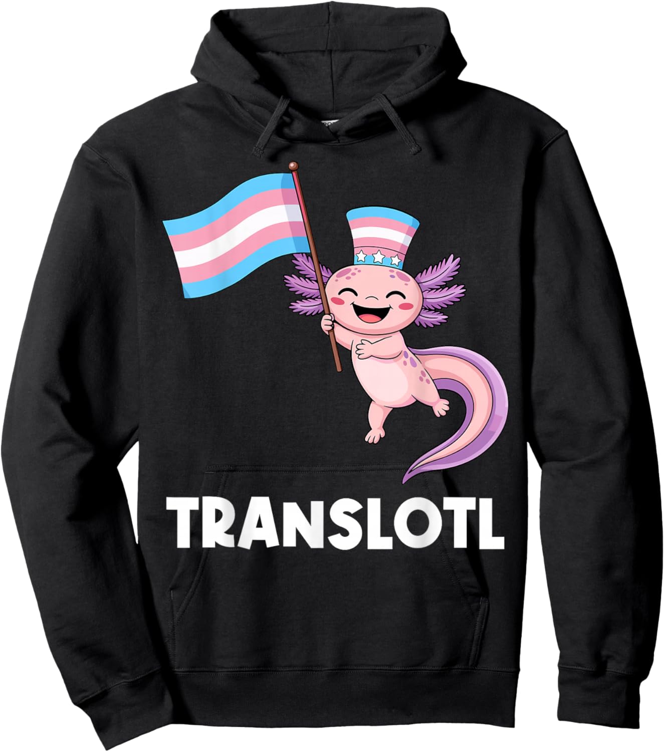 Trans Axolotl Wear Transgender Flag LGBT Pride Month Hoodie - Hoodie | Black