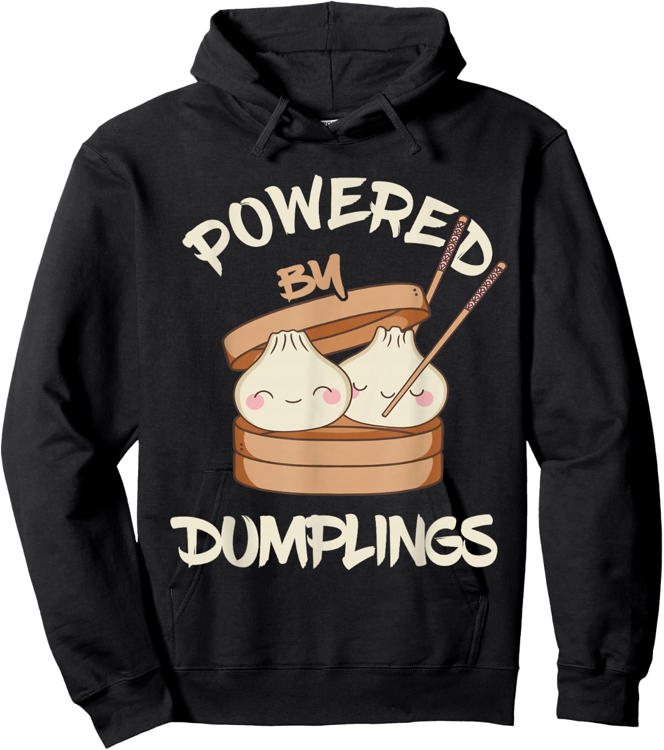 Powered By Dumplings Asian Food Dumpling Foodie Dim Sum Hoodie - Hoodie | Black