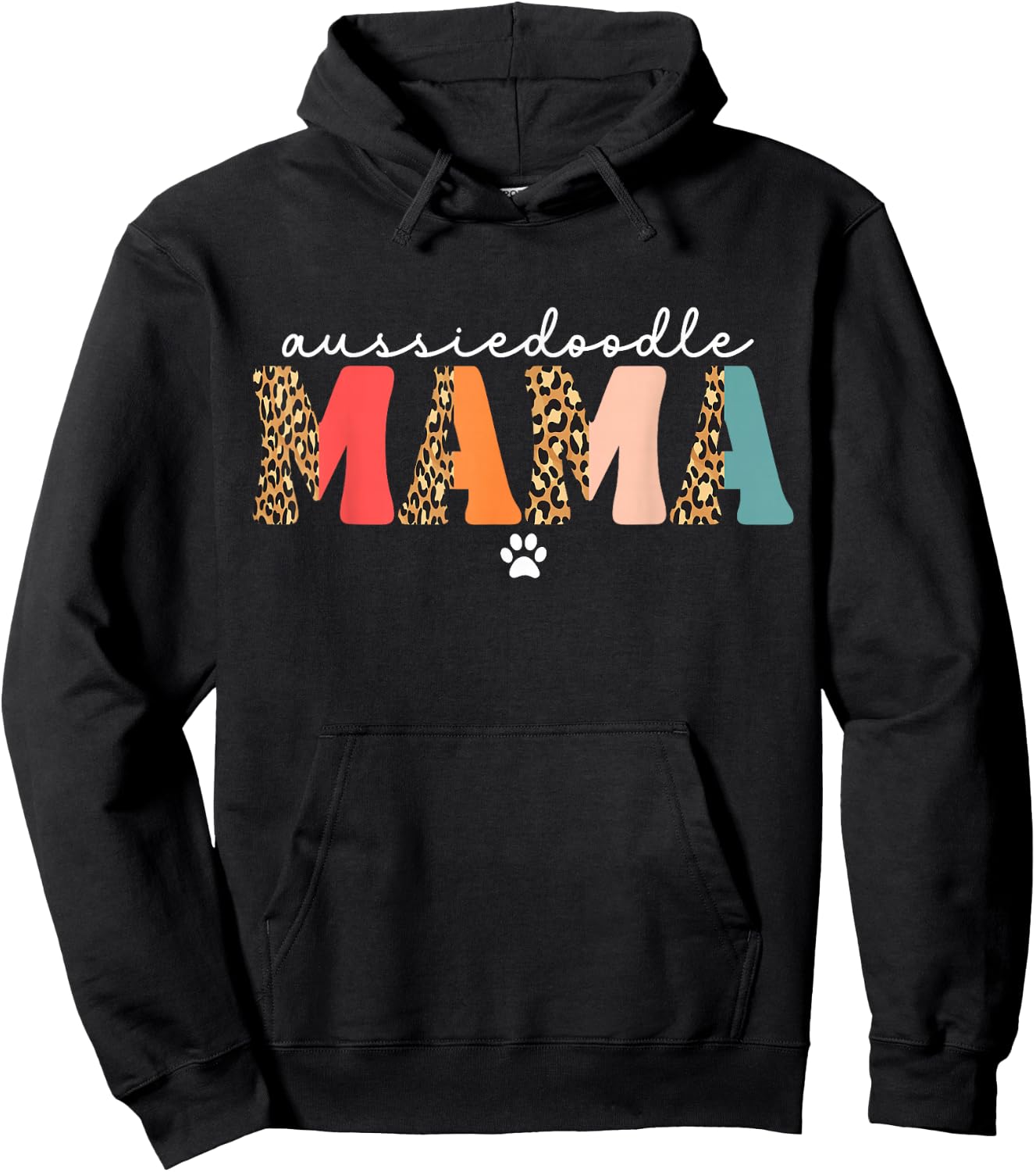 Aussiedoodle Mama Cute Aussiedoodle Dog Mom Funny Hoodie - Hoodie | Black