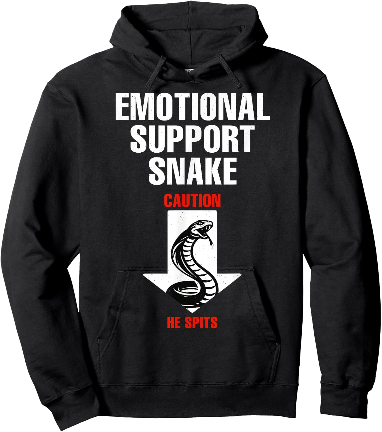 Emotional Support Snake Inappropriate Adult Humor Dirty Joke Hoodie - Hoodie | Black