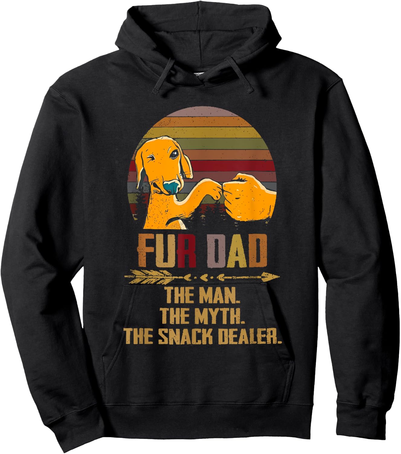 Fur Dad The Man The Myth The Snack Dealer Dog Fathers Day Hoodie - Hoodie | Black