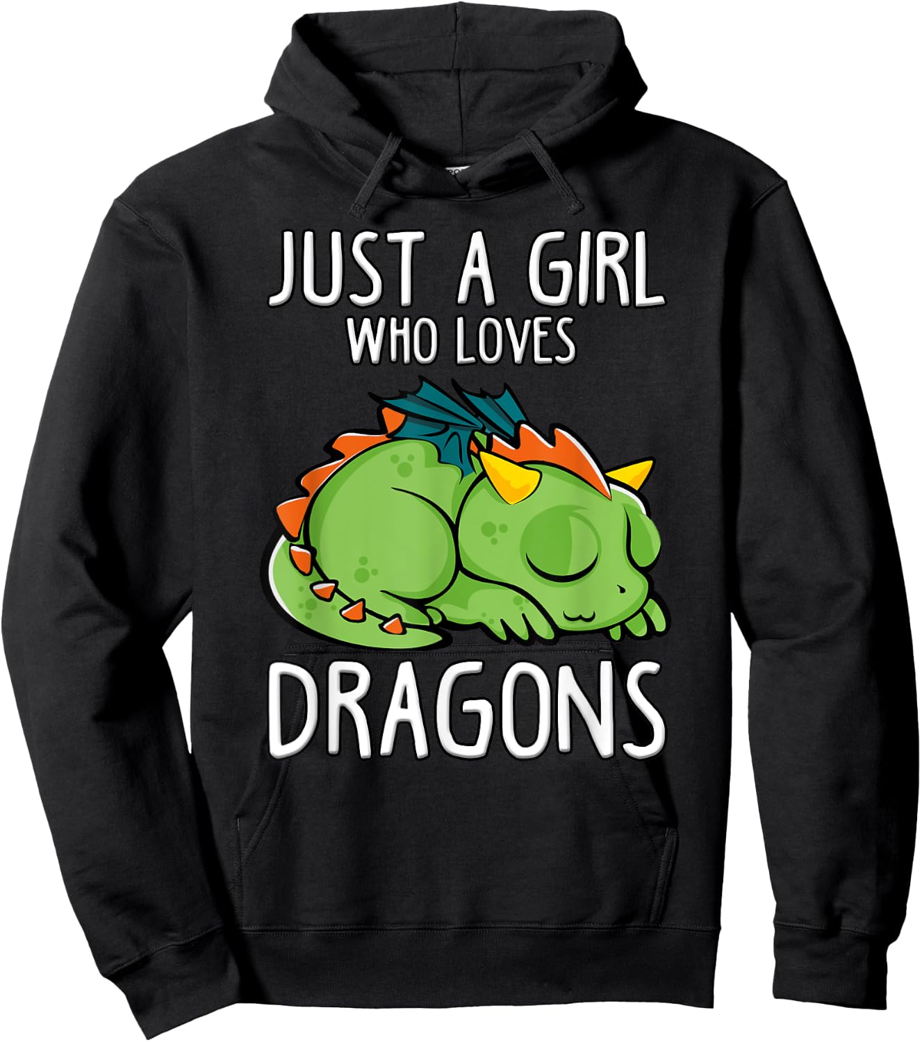 Just a Girl who loves Dragons T Shirt Gift Girls Women Hoodie - Hoodie | Black
