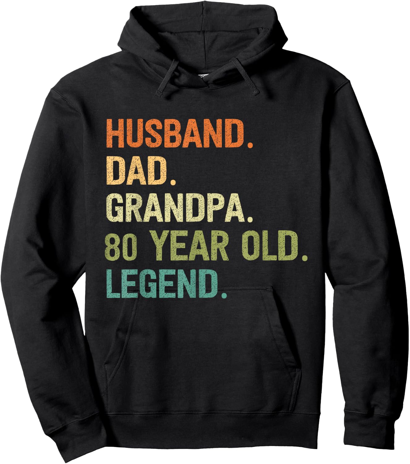 Husband dad grandpa 80 year old 80th birthday fathers day Hoodie - Hoodie | Black