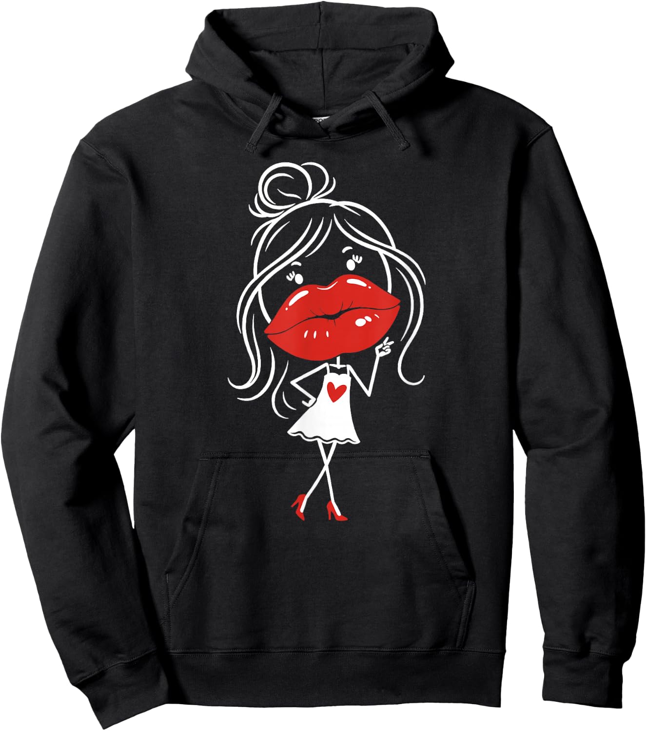 Lip Filler Injection Funny Sarcastic Beauty Glam Girl Red Hoodie - Hoodie | Black