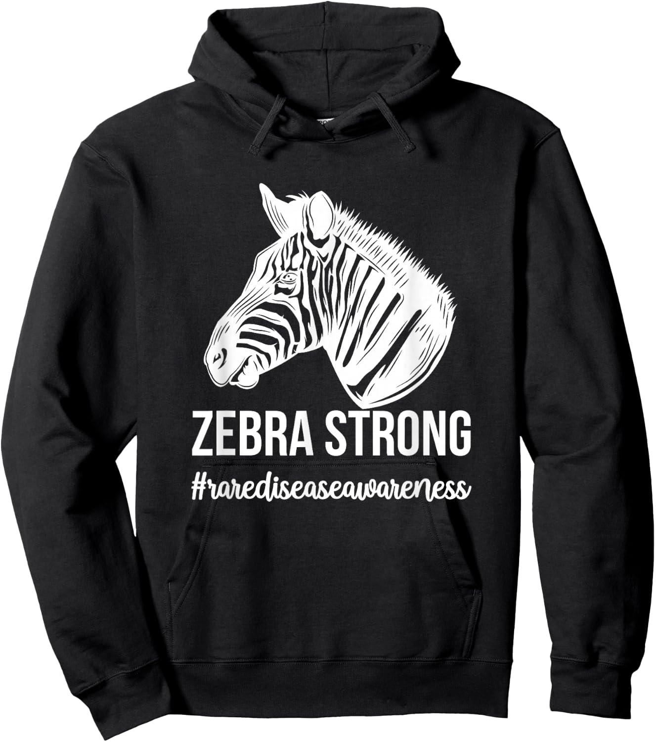 Zebra Strong Rare Disease Warrior Rare Disease Awareness Hoodie - Hoodie | Black