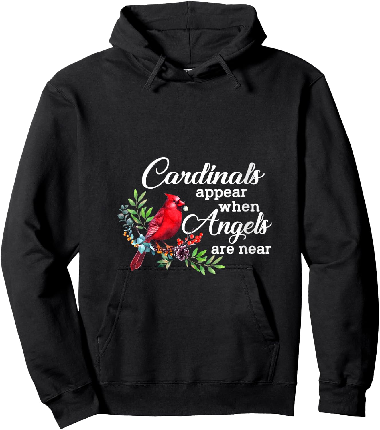 Cardinals Appear When Angels Are Near Bird Lover Cardinal V-Neck Hoodie - Hoodie | Black