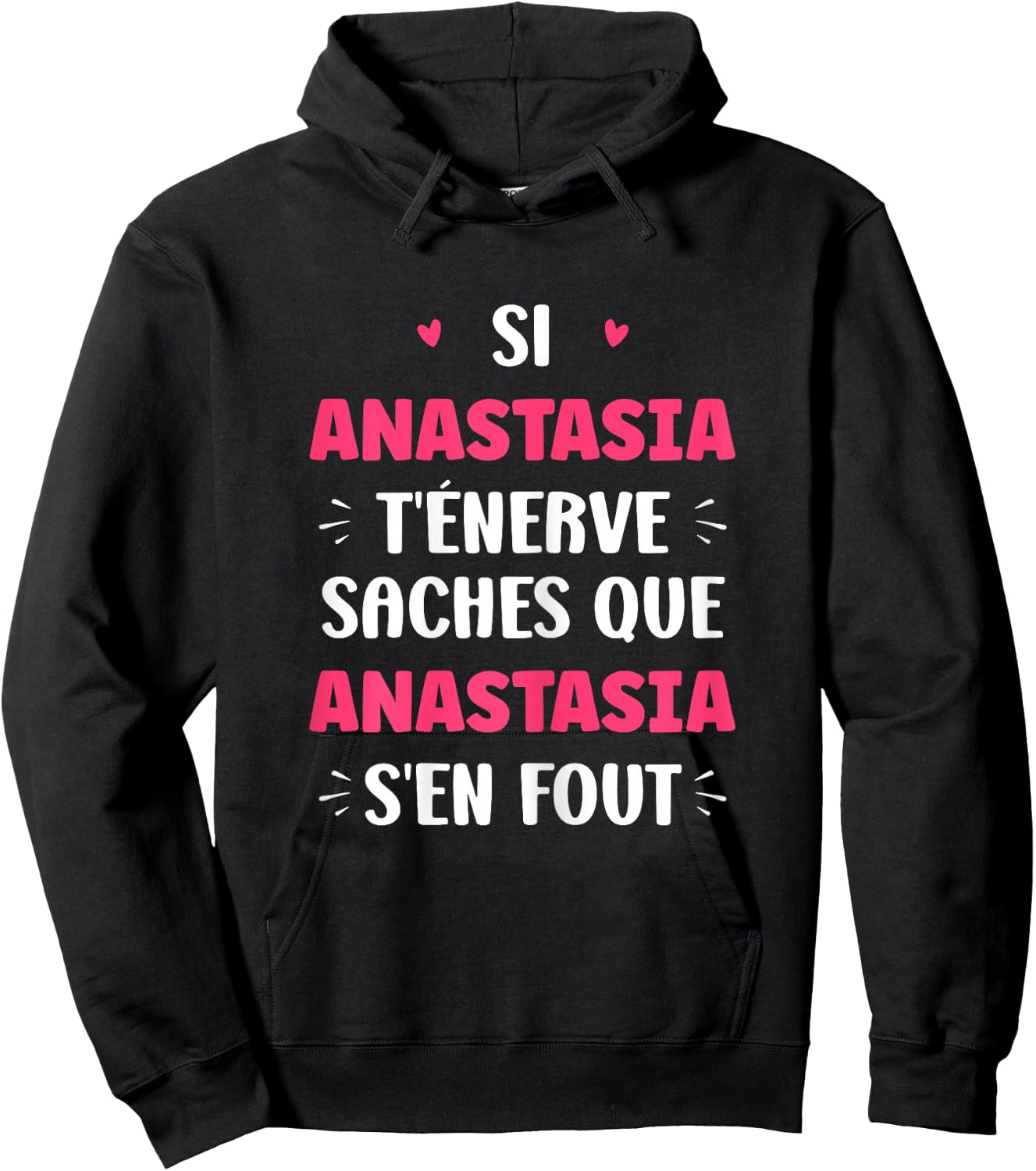 Name Anastasia t'éénerve Humor Name Anastasia , Black, Female X-Small Hoodie - Hoodie | Black