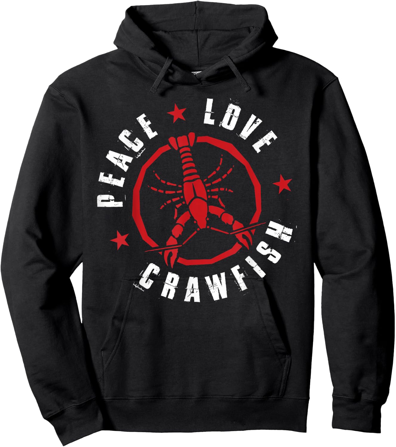Funny Crawfish Boil Peace Love Crayfish Cajun Men Hoodie - Hoodie | Black