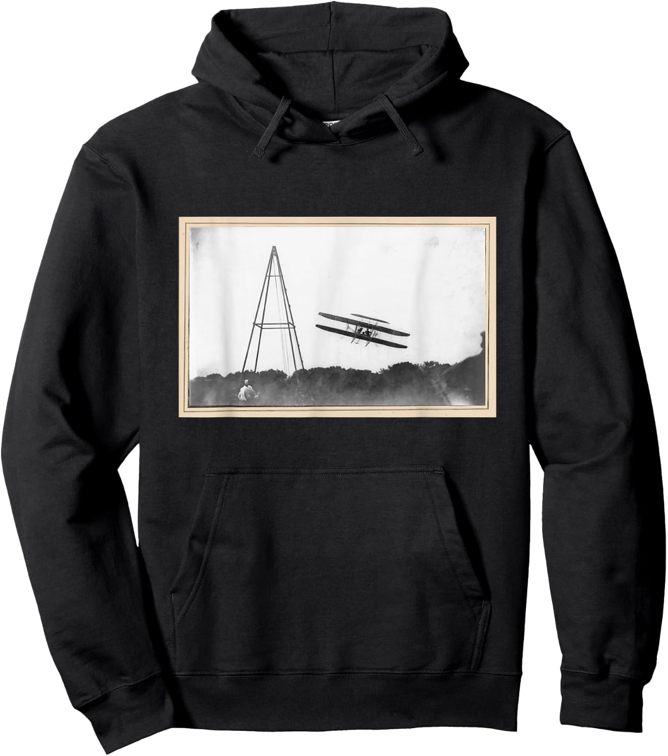 Orville Wright Flying T Shirt Hoodie - Hoodie | Black