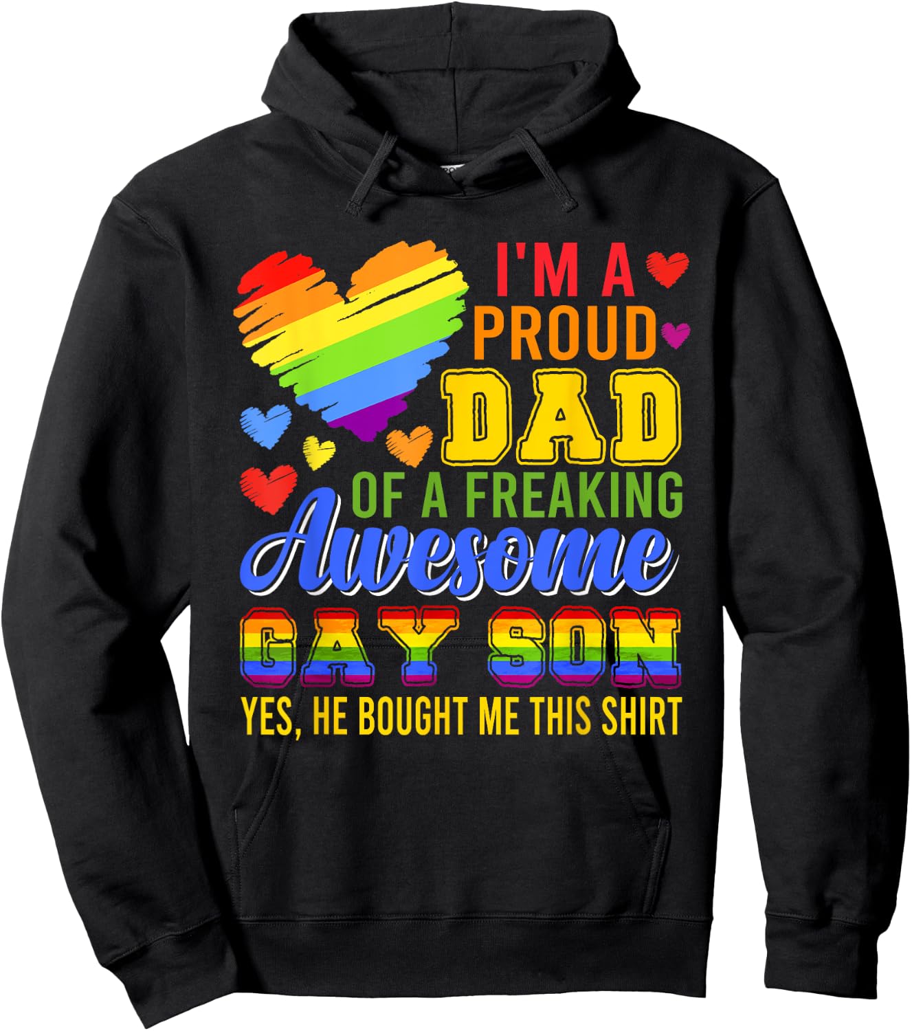 Proud Dad Of Awesome Gay Son Costume Family Proud LGBT Hoodie - Hoodie | Black