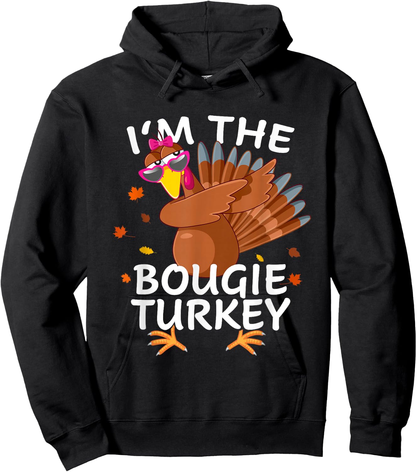 Bougie Turkey Matching Outfit Thanksgiving Pajamas Family Hoodie - Hoodie | Black