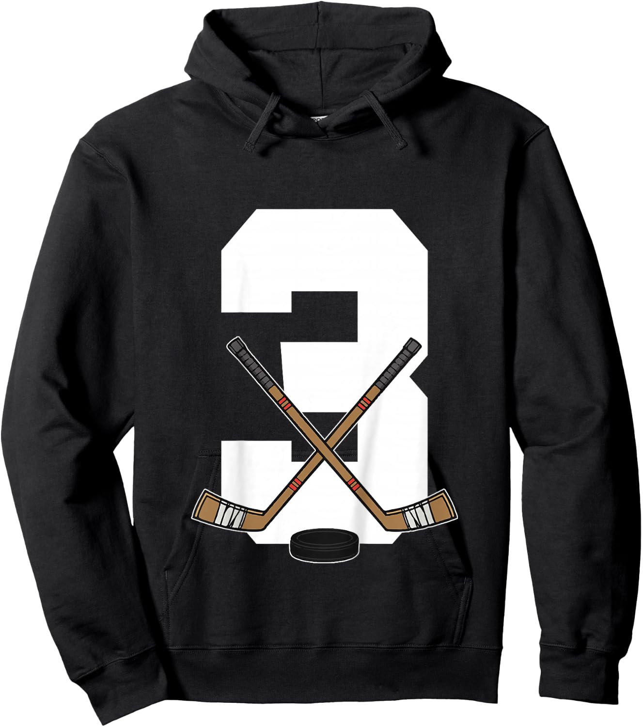 Kids Ice Hockey Kids Toddler Boys 3rd Birthday Ice Hockey Hoodie - Hoodie | Black