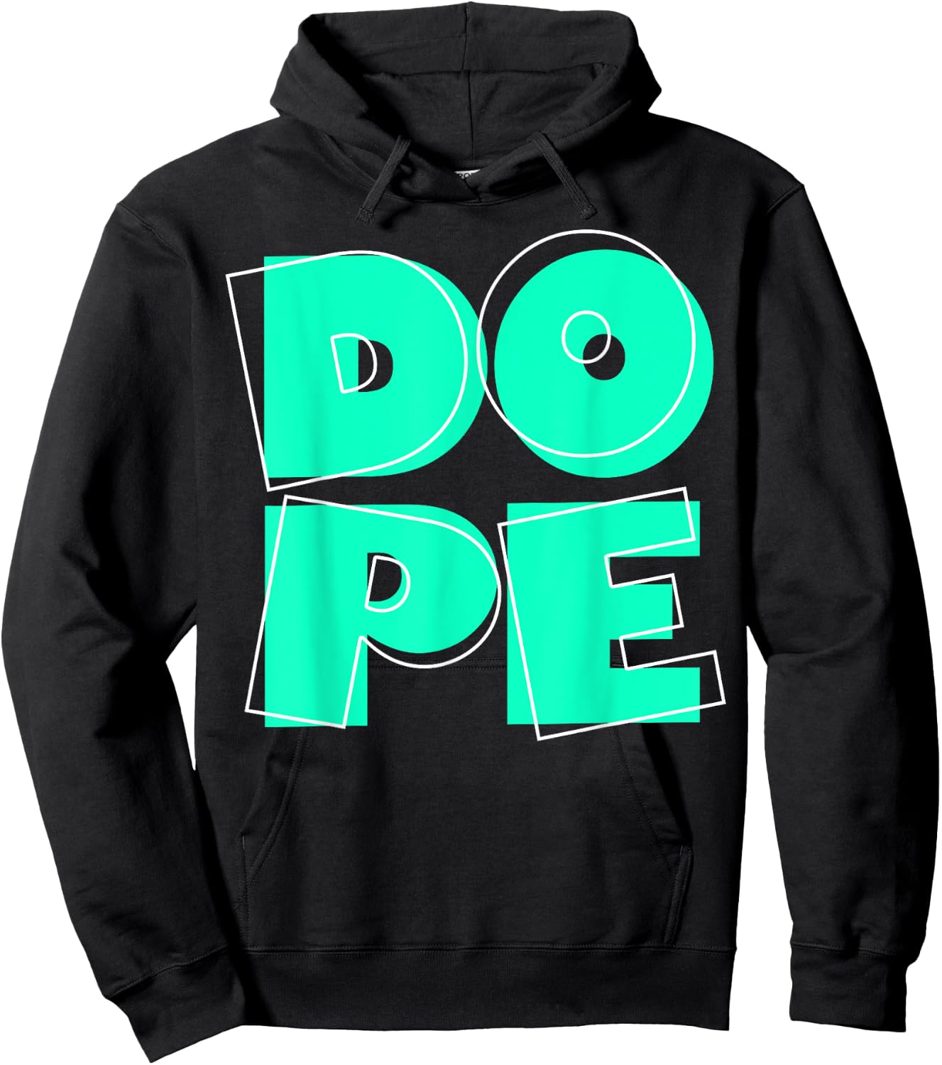 Light Teal Aqua DOPE Teal Aqua Graphic Hoodie - Hoodie | Black