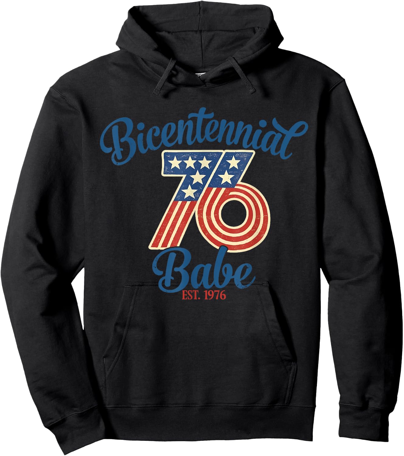 Bicentennial 1976 50 Years Old 50th Birthday American Flag Hoodie - Hoodie | Black
