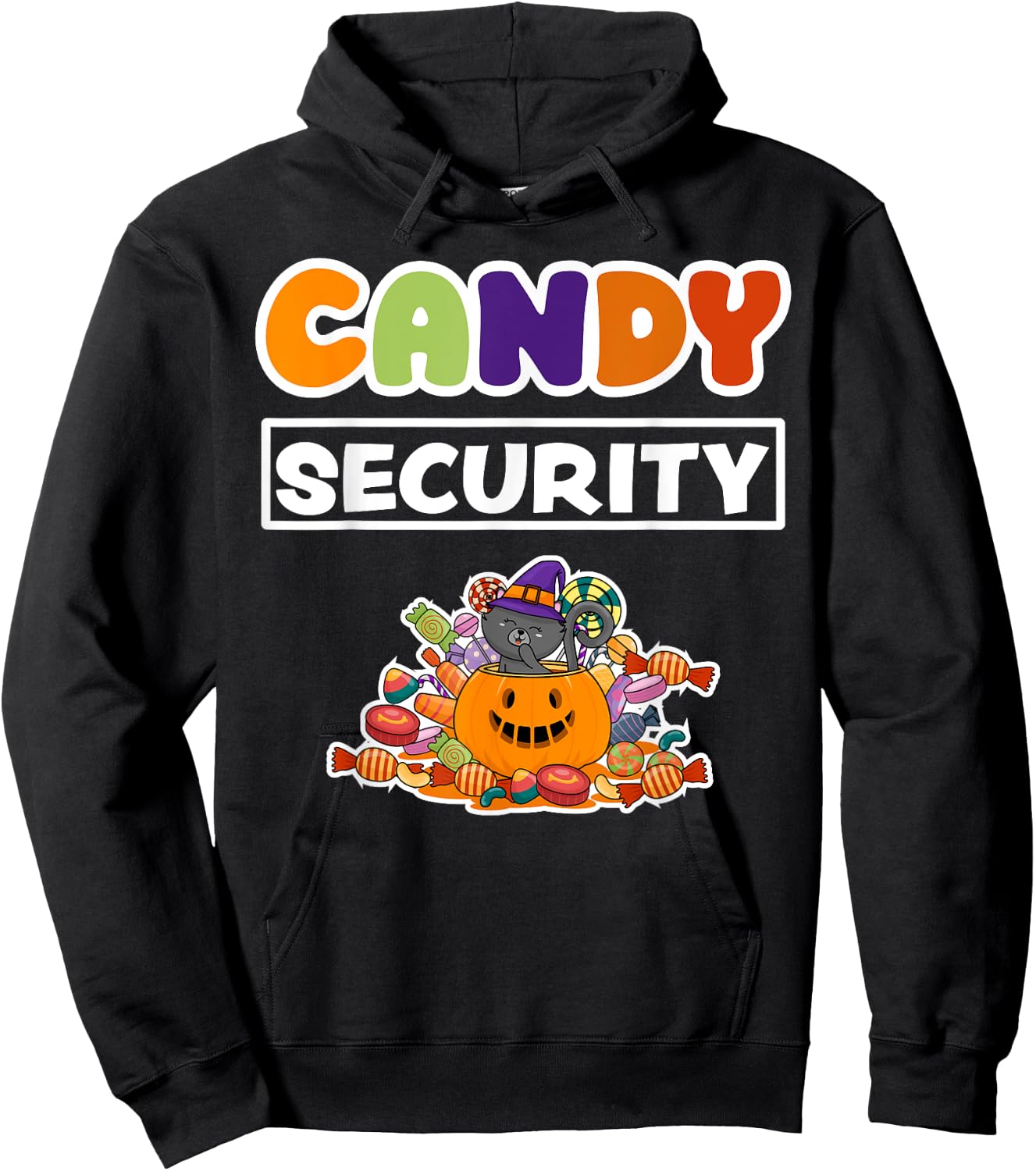 Candy Security Lazy Adult Mom Dad Kids Halloween Costume Hoodie - Hoodie | Black