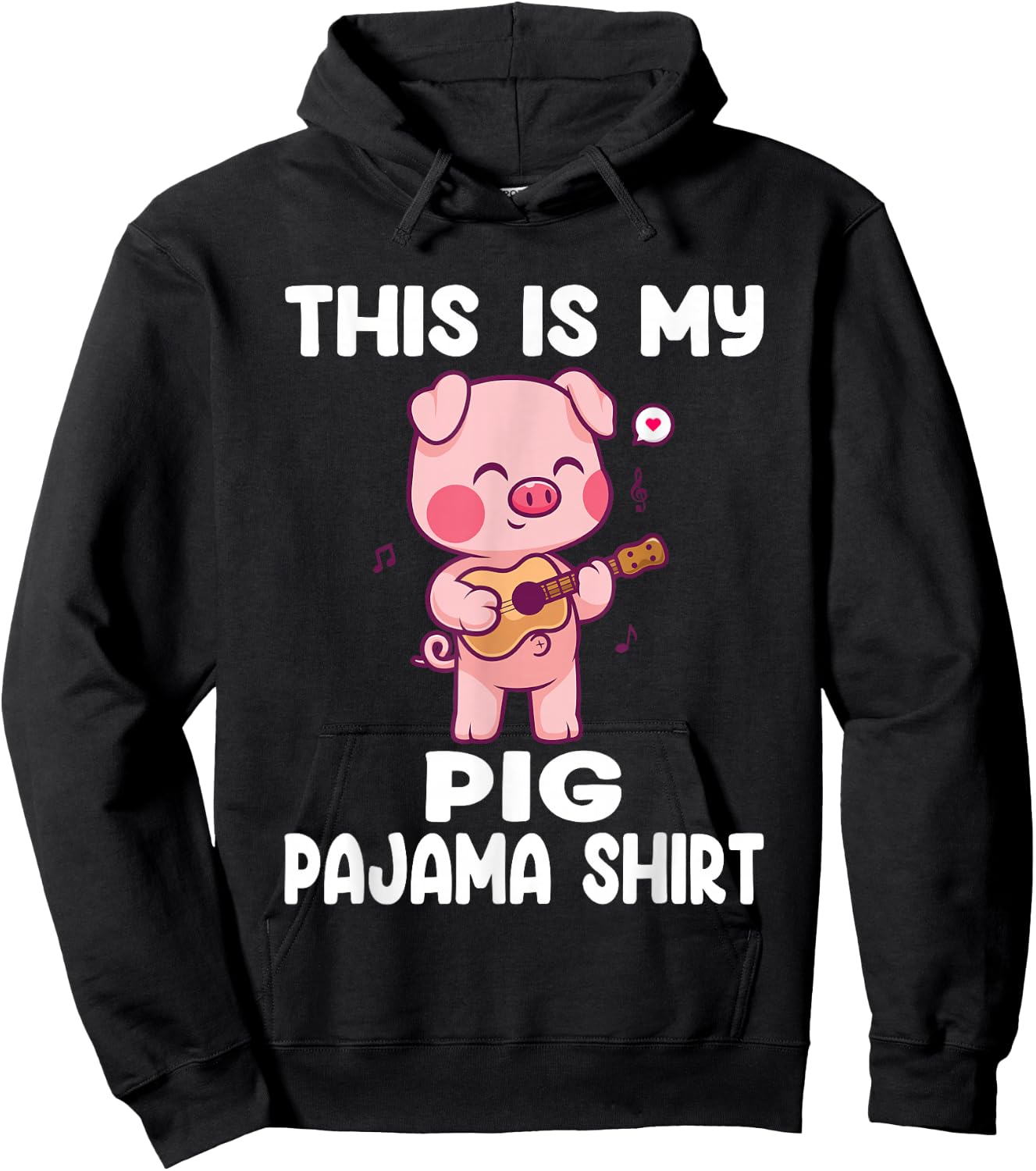 My Pig Pajama Shirt Women Pig Pjs Cute Pig Stuff Farmer Girl Hoodie - Hoodie | Black