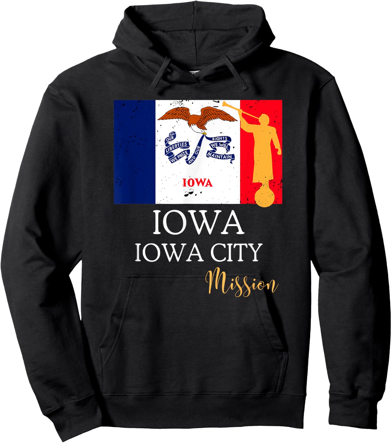 Iowa Iowa City Mormon LDS Mission Missionary Hoodie - Hoodie | Black