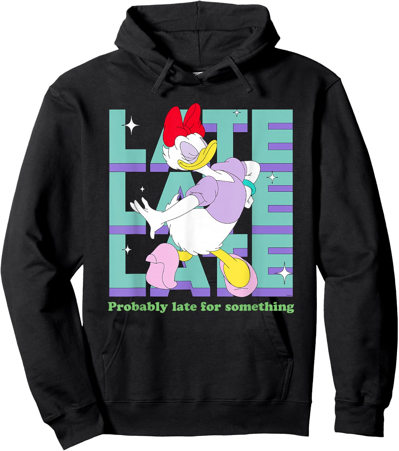 Disney Daisy Duck Probably Late for Something Funny Hoodie - Hoodie | Black