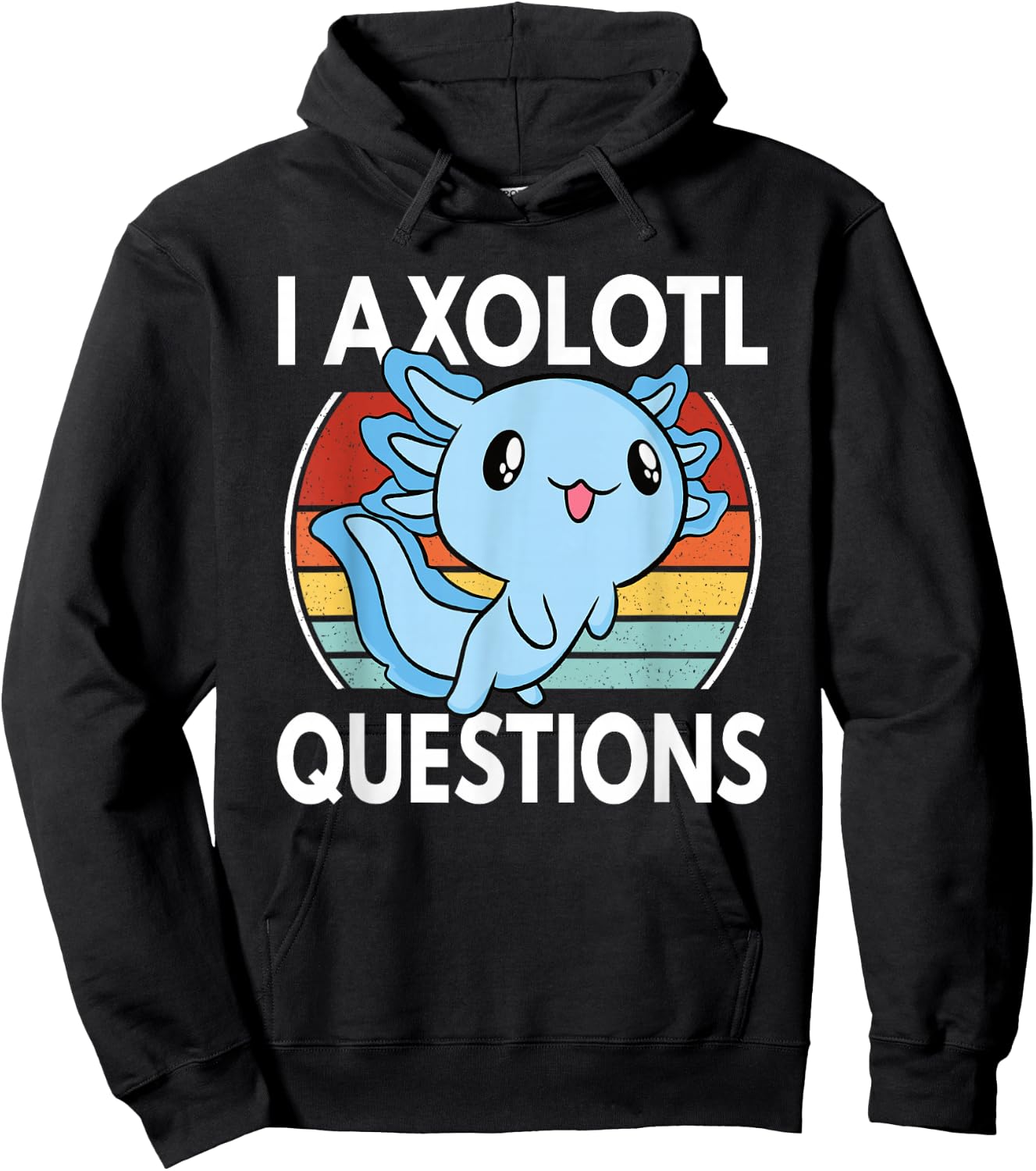 I Axolotl Questions Funny Kawaii Axolotl Boys Girls Kids Hoodie - Hoodie | Black