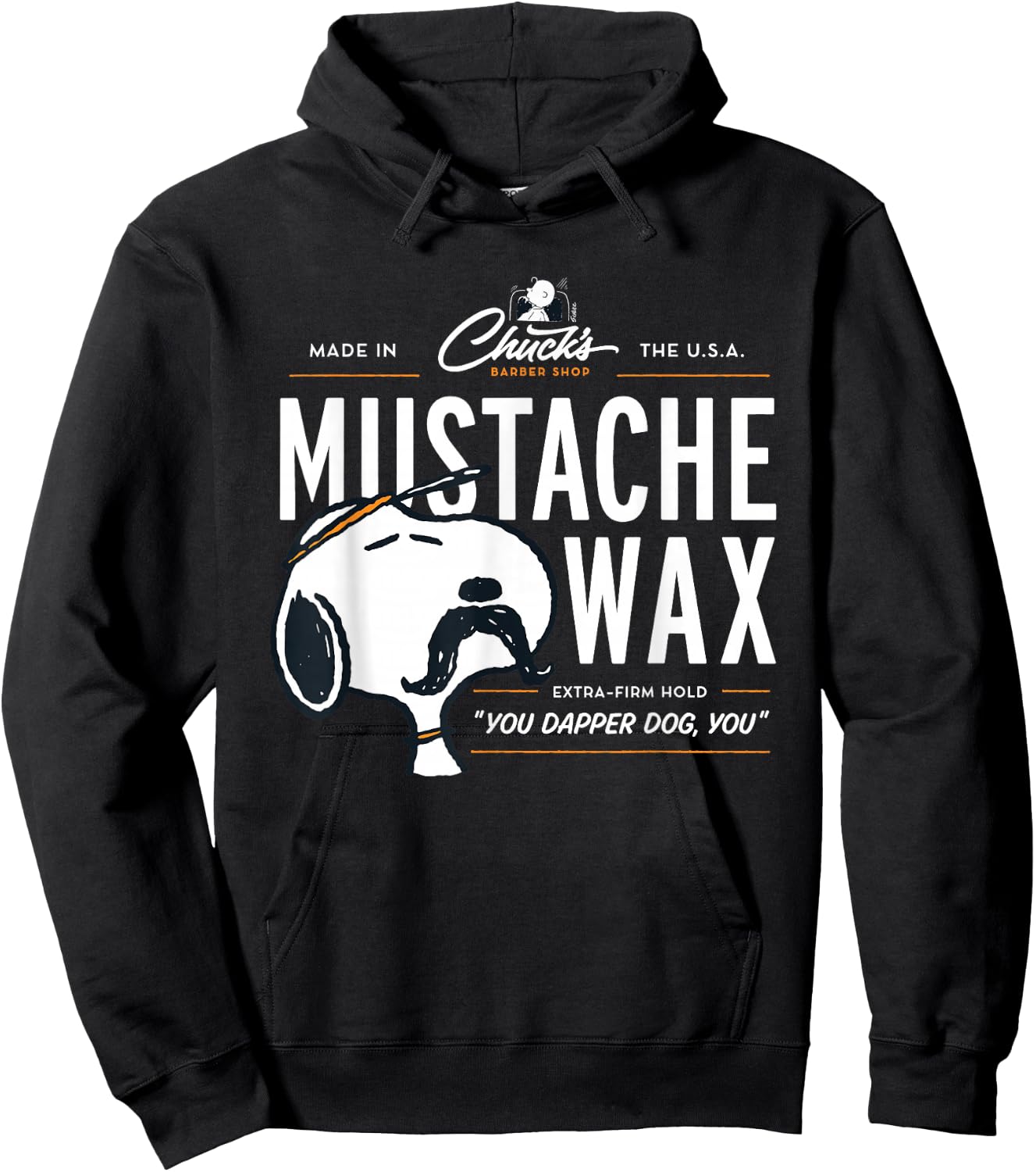 Peanuts Snoopy Moustache Wax , Blue, S Hoodie - Hoodie | Black