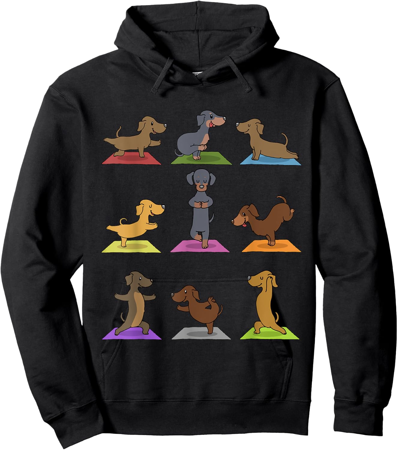 Dachshund Yoga Hoodie - Hoodie | Black