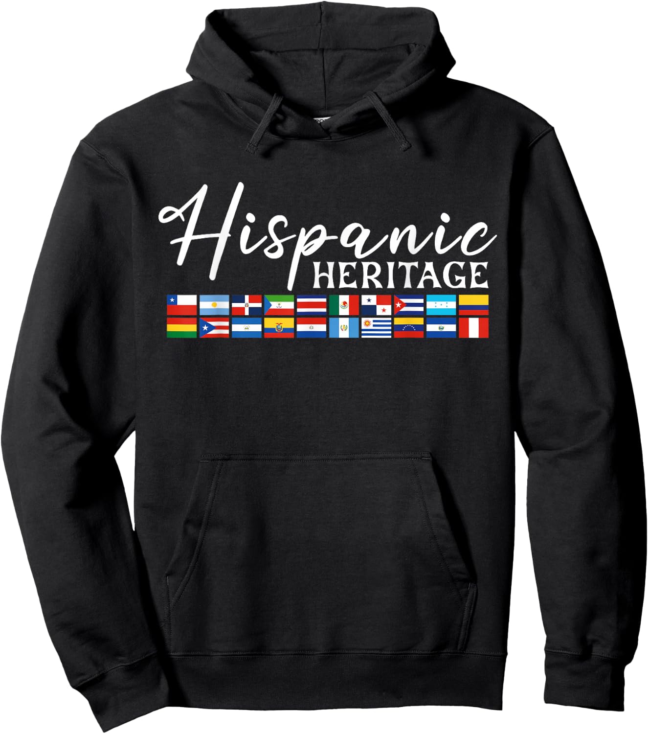 Hispanic Heritage Month Flags Women, Men Hoodie - Hoodie | Black