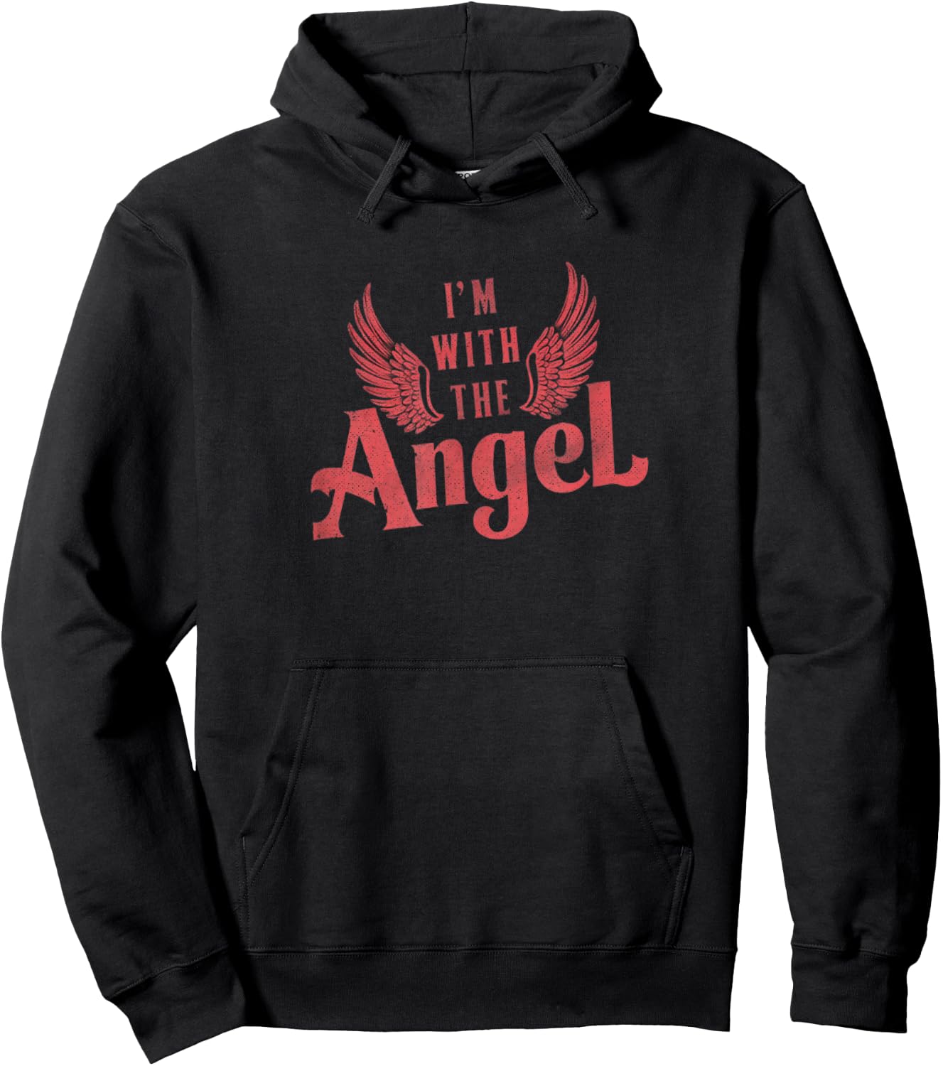 I'm With the Angel Funny Couples Halloween Hoodie - Hoodie | Black