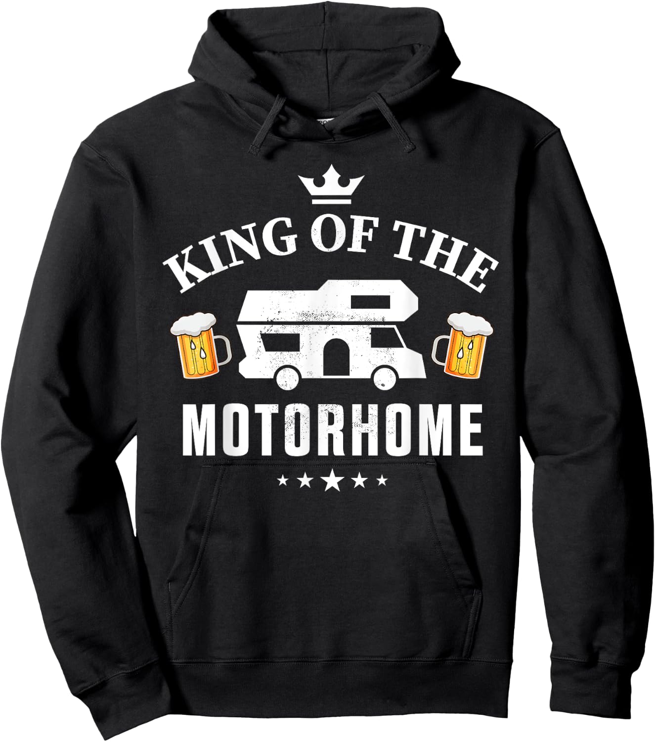 King of the Motorhome Gift Camping enthusiastic Husband Hoodie - Hoodie | Black