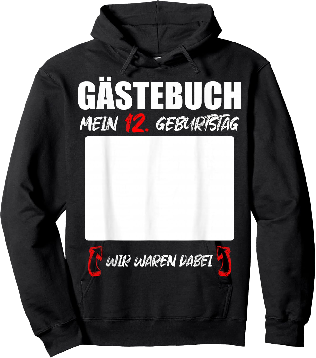 Guest Book 12th Birthday Signatures Party , black, S Hoodie - Hoodie | Black