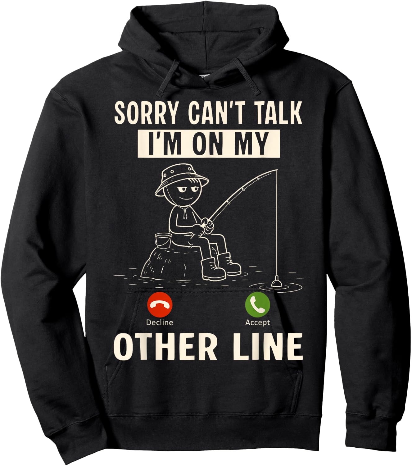 Funny Fishing Shirts for Anglers Fishermen Dads Grandpa Hoodie - Hoodie | Black