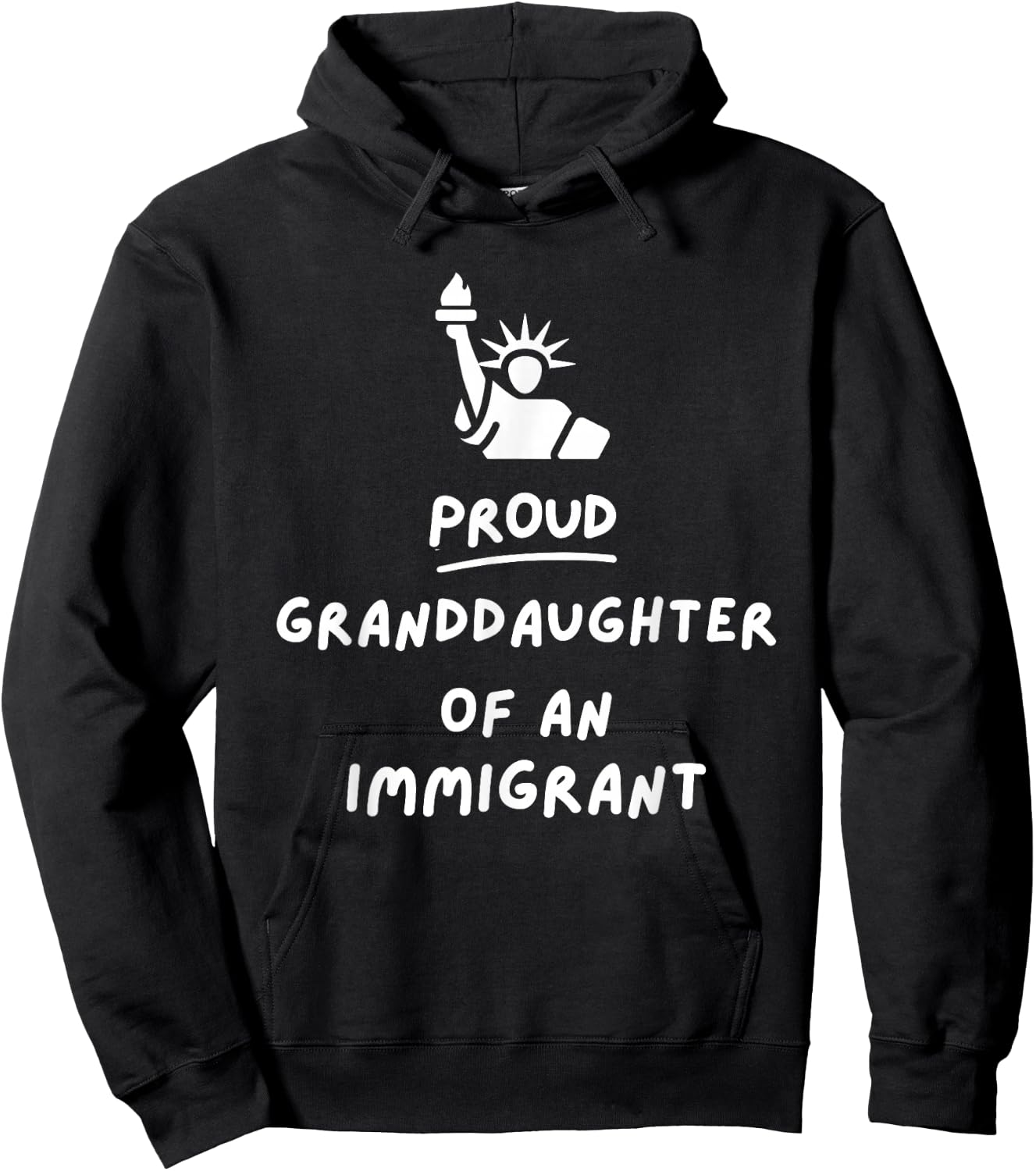 Proud Granddaughter of an Immigrant, Citizenship Hoodie - Hoodie | Black
