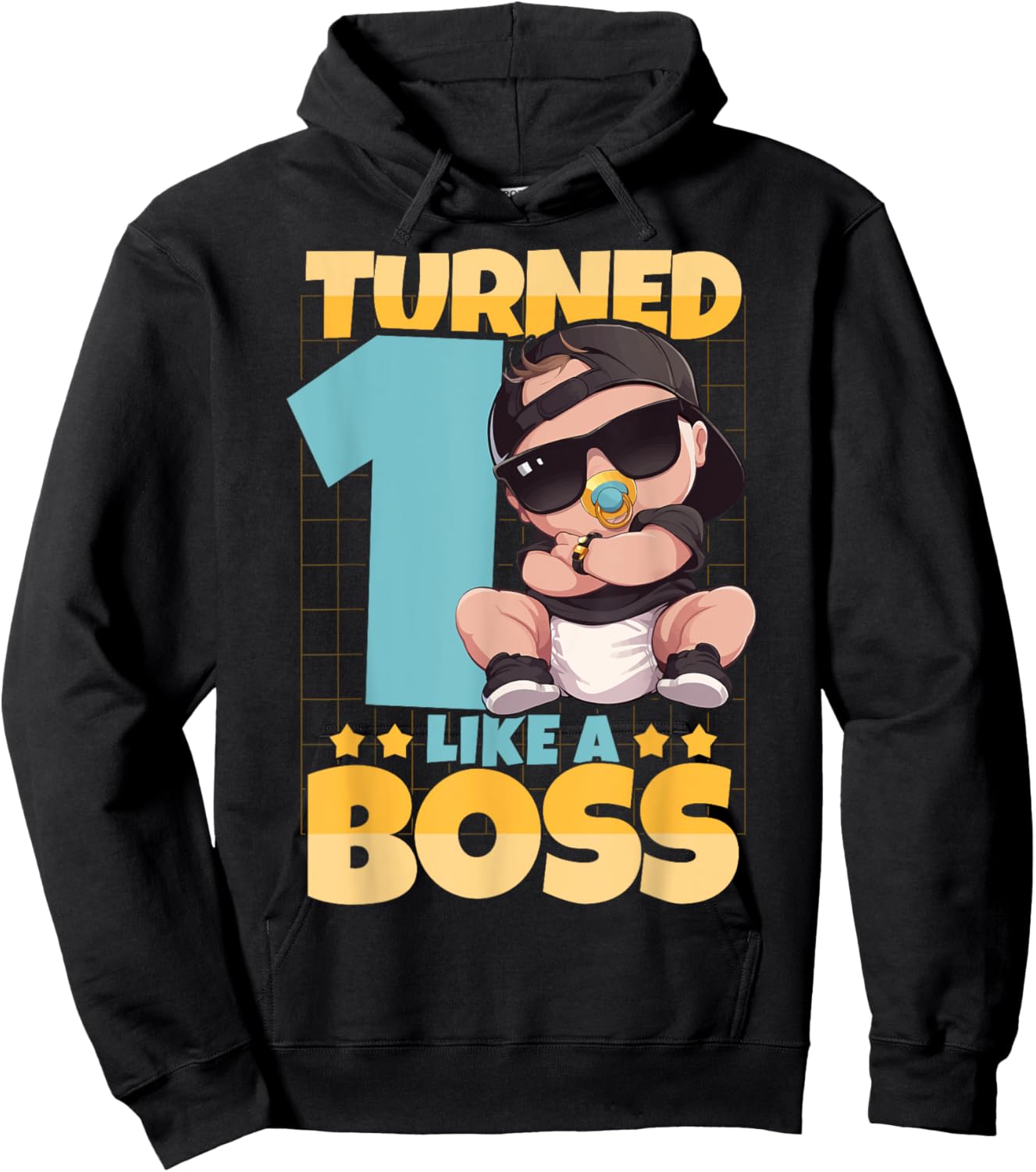 Baby 1st Birthday Boys Girls 1 Year Like a Boss Kids , Black, S Hoodie - Hoodie | Black