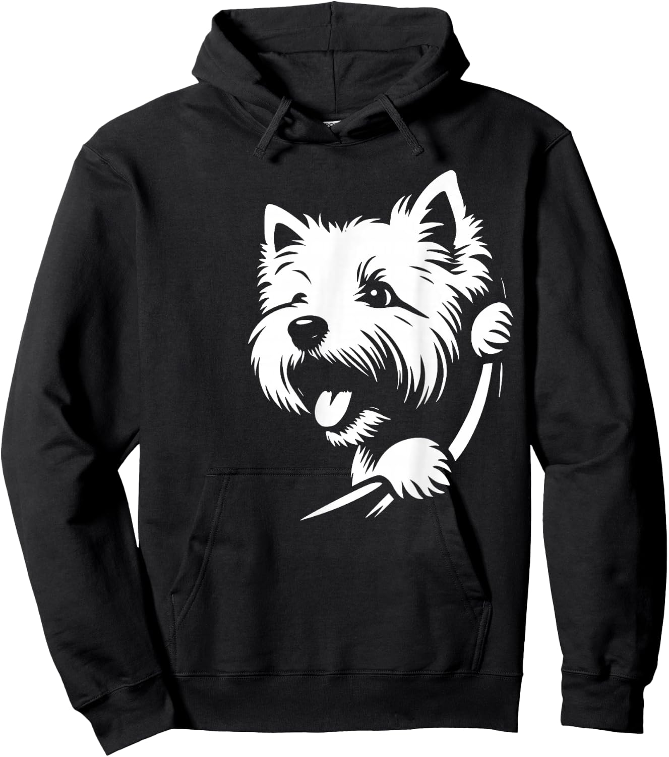 West Highland White Terrier spähender Hund Westie Design Hoodie - Hoodie | Black