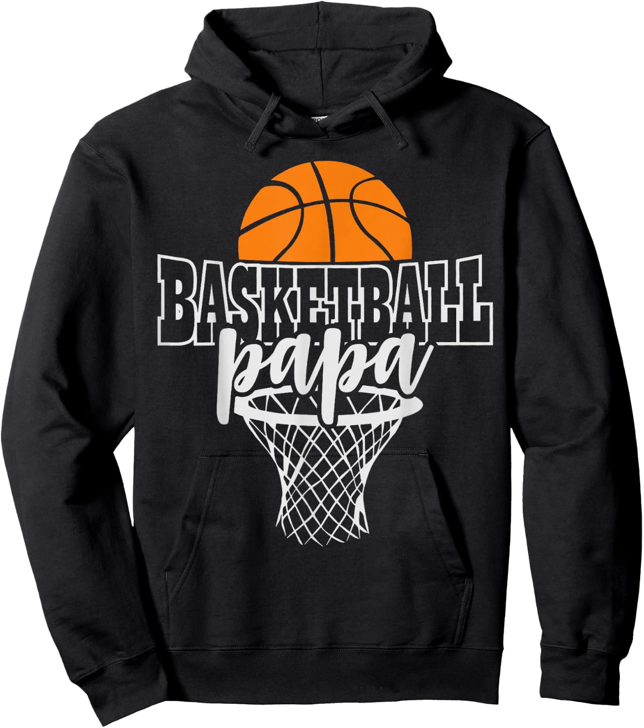 Vintage Proud Basketball Papa Fathers Day Basketball Player Hoodie - Hoodie | Black
