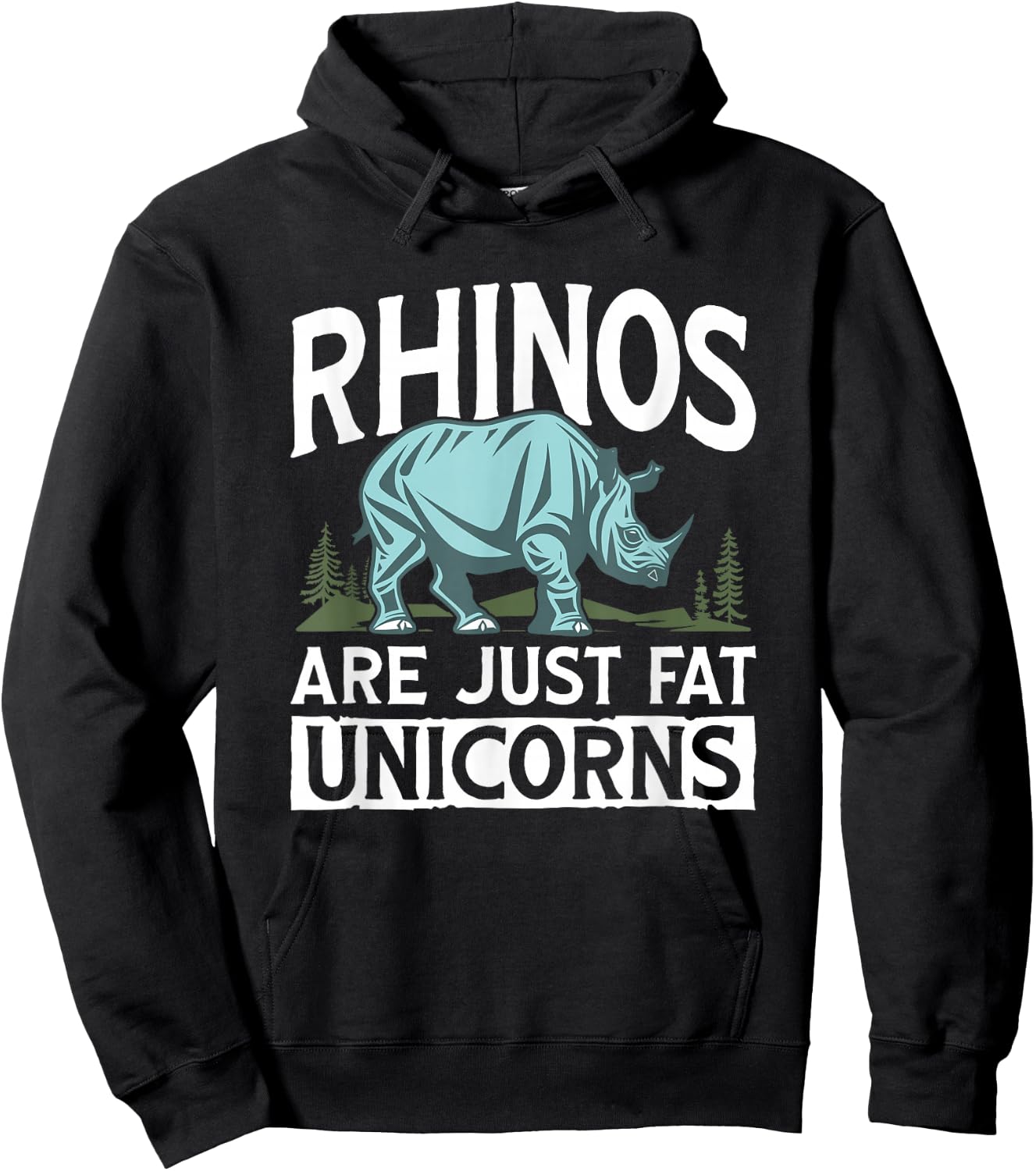 Fat Unicorns Zoology Animal Rhino Rhinoceros Funny Rhinos Hoodie - Hoodie | Black